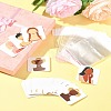 100Pcs 5 Styles Square Girl Print Paper Earring Display Cards CDIS-FS0001-25-10