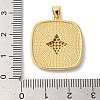 Oval with Star Brass Micro Pave Cubic Zirconia Pendants KK-K385-57G-4