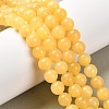 Natural Yellow Jade Bead Strands G-K121-01-8mm-1