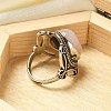 Natural Rose Quartz Adjustable Rings X-RJEW-I108-02AS-03-3