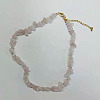 Natural Rose Quartz Chips Beaded Necklace NJEW-FZ00004-07-1