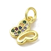 Real 18K Gold Plated Brass Pave Cubic Zirconia Pendants KK-M283-10A-02-2