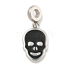 304 Stainless Steel Black Enamel European Dangle Charms STAS-U005-43P-1