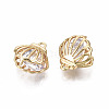 Brass Clear Cubic Zirconia Charms X-KK-T056-84G-NF-2