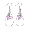 Teardrop 304 Stainless Steel Transparent Glass Dangle Earrings EJEW-JE06404-02-3