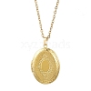 2Pcs 2 Colors Brass Oval Locket Pendant Necklaces NJEW-JN05905-4