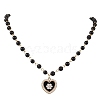 Heart Alloy Enamel Pendant Necklaces NJEW-JN05053-1