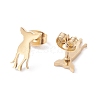 Deer Shape 304 Stainless Steel Stud Earrings for Women EJEW-Z017-11G-2