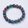 Synthetic Ruby in Zoisite Beaded Stretch Bracelets BJEW-I253-10mm-29-1