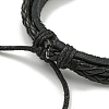 PU Imitation Leather Cord Triple Layer Multi-strand Bracelets BJEW-P329-05-4