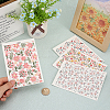CRASPIRE 20 Sheets 4 Style Flower Pattern Ceramics Clay Water Transfer Paper DIY-CP0010-36B-3