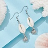 Natural Shell Dangle Earrings EJEW-JE05441-02-2