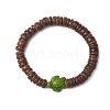 Natural Coconut Stretch Bracelets BJEW-JB11095-02-1