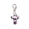 Synthetic Turquoise Cross Pendant Decorations HJEW-JM02568-4