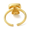 Initials Brass Open Cuff Ring for Women RJEW-N046-02T-G-3