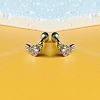 Angel Wing Heart 316L Surgical Stainless Steel Pave Cubic Zirconia Tongue Rings FS-WG901EE-03-1