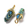 Synthetic Blue Malachite Pointed Pendants G-K329-04G-3