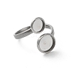 304 Stainless Steel Open Cuff Ring Findings STAS-E124-05E-P-2