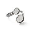 Non-Tarnish 304 Stainless Steel Open Cuff Ring Findings STAS-E124-05E-P-2