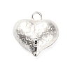 925 Sterling Silver 3D Textured Heart Charms STER-U009-10S-01-1