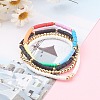 Handmade Polymer Clay Heishi Beaded Stretch Bracelets Set BJEW-JB06056-12