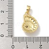 Brass Micro Pave Clear Cubic Zirconia Pendants KK-M300-03G-01-3