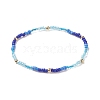 Glass Beaded Stretch Bracelet with Brass Beads BJEW-JB09094-4