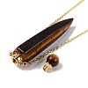 Natural Tiger Eye Bullet Shaped Perfume Bottle Pendant Necklaces G-B089-02G-04-4