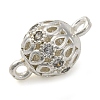 Brass Micro Pave Clear Cubic Zirconia Connector Charms KK-A230-06A-S-2