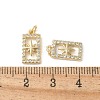 Brass Micro Pave Clear Cubic Zirconia Pendants KK-Q031-32G-02-3