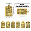 CHGCRAFT 24Pcs 6 Style Zinc Alloy Pendants FIND-CA0008-06-2