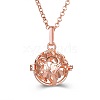 Rose Gold Hollow Alloy Cage Pendant Necklaces SW2952-10-1