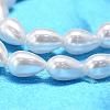 Teardrop Shell Pearl Bead Strands BSHE-L015-5x8-01-4