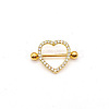 304 Stainless Steel Clear Cubic Zirconia Heart Nipple Rings WG994A5-24-1