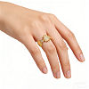 Adjustable 304 Stainless Steel Micro Pave Cubic Zirconia Cuff Open Rings for Women BI5258-1-3
