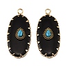 Natural Obsidian & Synthetic Turquoise Carved Pendants GG-CBA5963-02G-1