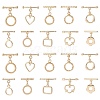 10Pcs 10 Styles Rack Plating Brass Toggle Clasps KK-CJ0002-04-1