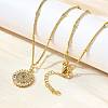 Brass Clear Cubic Zirconia Pendant Necklaces for Women NJEW-A039-02E-G-2