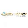 Real 16K Gold Plated Brass Micro Pave Cubic Zirconia Links Connectors KK-S061-92C-G-NR-1