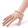 Natural Keshi Pearl Beaded Bracelet with Brass Clasp for Women BJEW-JB08867-02-4