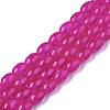 Transparent Crackle Glass Beads Strands DGLA-S085-6x8-09-1