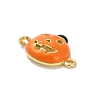 Halloween Brass Orange Enamel Connector Charms KK-F915-04B-G-2
