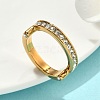 304 Stainless Steel Micro Pave Cubic Zirconia Finger Rings for Women RJEW-F205-01E-G-1
