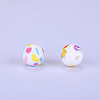 Printed Round Silicone Focal Beads SI-JX0056A-94-1