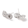 Silver Alloy Stud Earring Findings EJEW-H108-01G-S-2