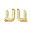 Rack Plating Brass Letter Connector Charms KK-C007-38G-U-2