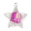 Electroplated Natural Quartz Faceted Copper Wire Wrapped Pendants PALLOY-TA00443-03-1