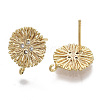 Brass Micro Pave Cubic Zirconia Stud Earring Findings KK-T056-05G-NF-1