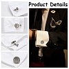 WADORN 1 Pair Brass Cufflinks for Men FIND-WR0010-99AS-3