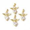 Brass Rhinestone Pendants KK-P223-21G-02-4